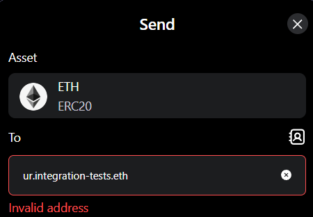 SafePal doesn't allow ENS name as recipient in the send flow
